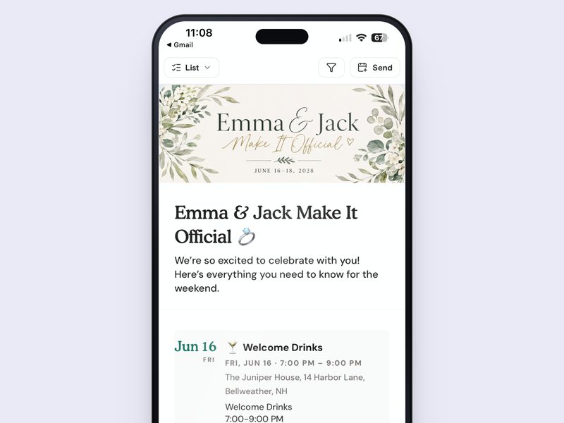 A shared Agenda Hero calendar open on a phone