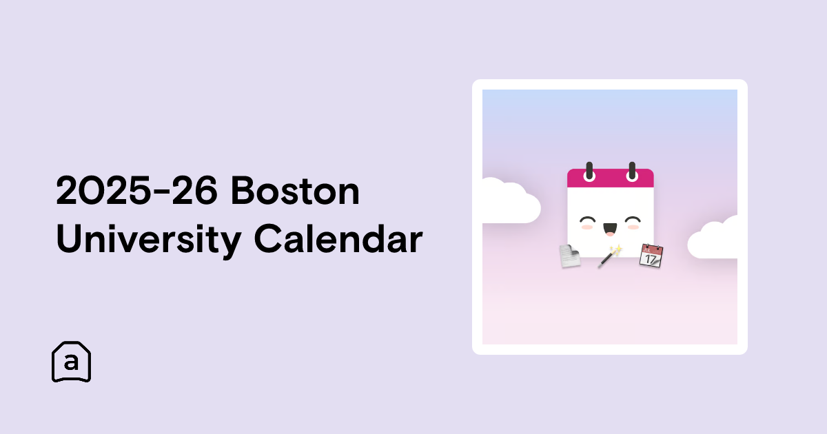 2025-26 Boston University Calendar | Agenda Hero