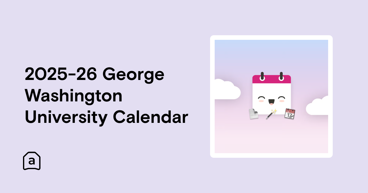 2025-26 George Washington University Calendar | Agenda Hero