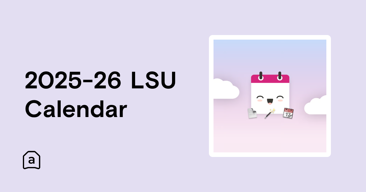 2025-26 LSU Calendar | Agenda Hero