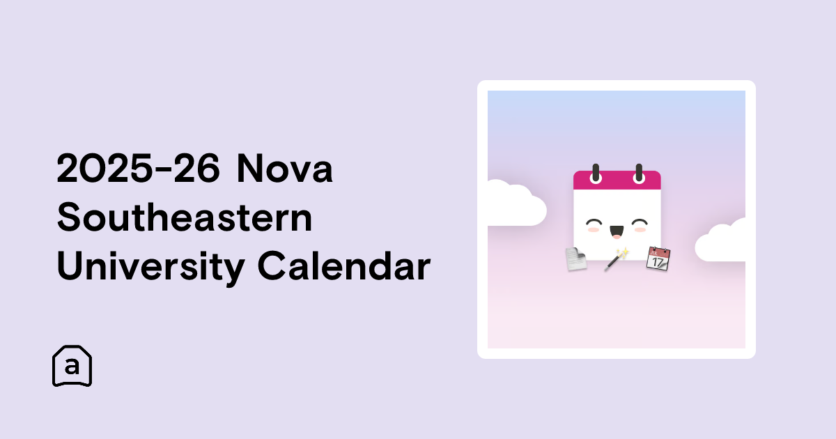 2025-26 Nova Southeastern University Calendar | Agenda Hero