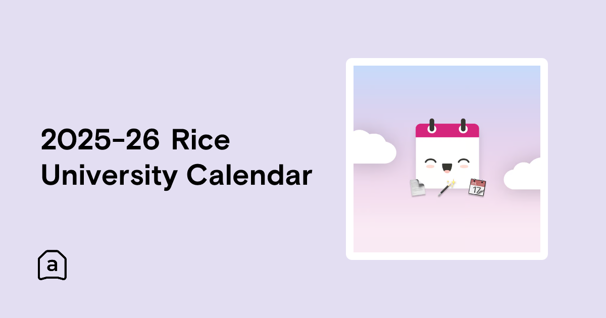 2025-26 Rice University Calendar | Agenda Hero